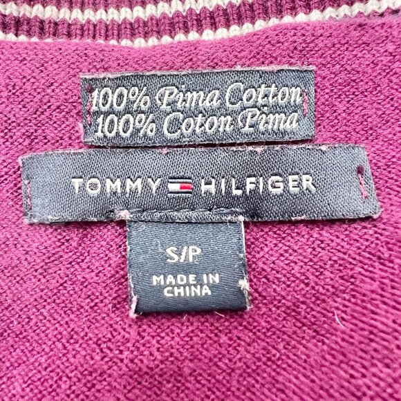 Tommy Hilfiger Womens Polka Dot Purple Sweater V-Neck Long Sleeve Size Medium - Picture 5 of 10